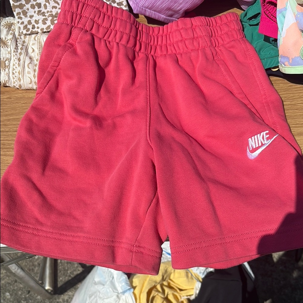 Nike Red Athletic Shorts Elastic Waistband